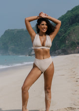 Belize High Waist Bikini Bottom - Sand